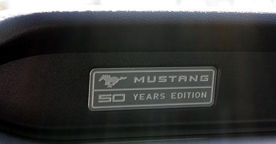 2015 Mustang 50 years logo on dash