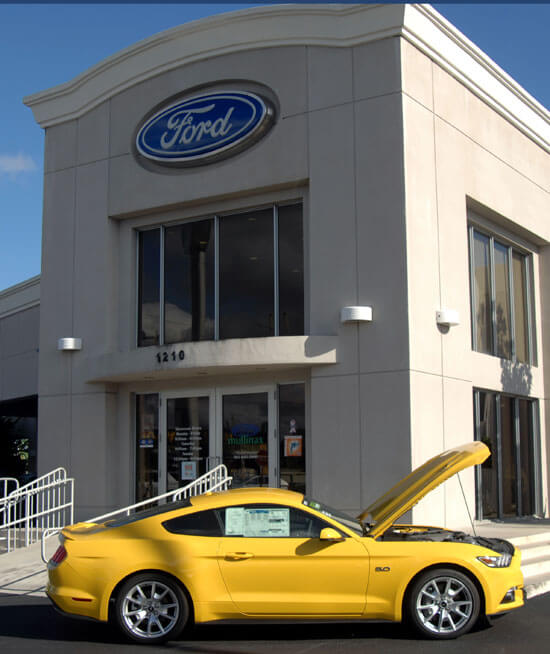 2015 Mustang right side with dealership