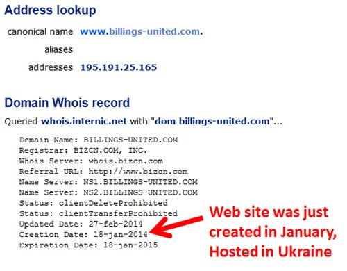 Billing-United whois screen shot