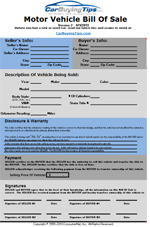 used car bill of sale form