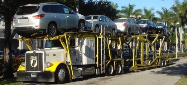 cars on transport truck