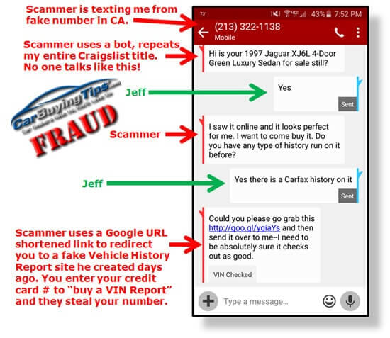 Craigslist used car sellers: fake vehicle history report ...