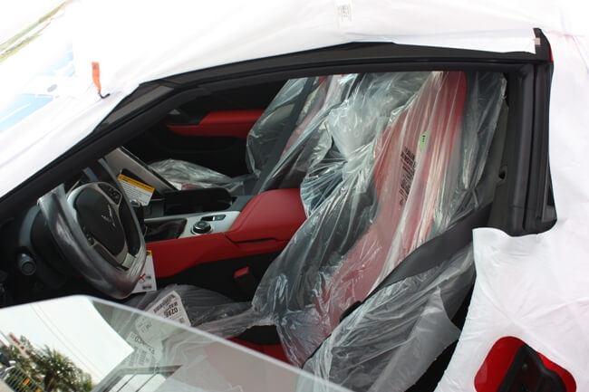 Car being prepped at the dealership