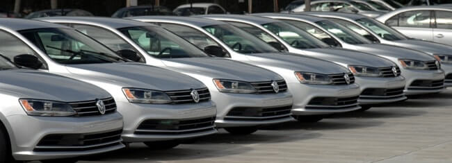 cars on dealership lot