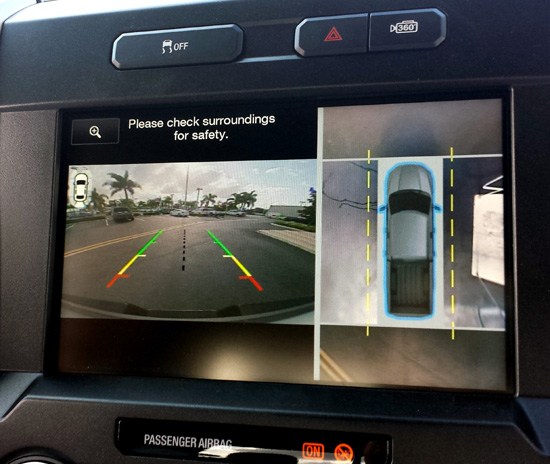 2015 f-150 exterior camera view on screen