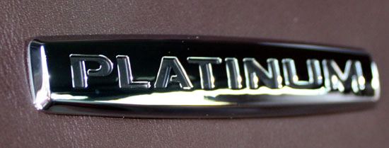 2015 f-150 platinum plate on seat