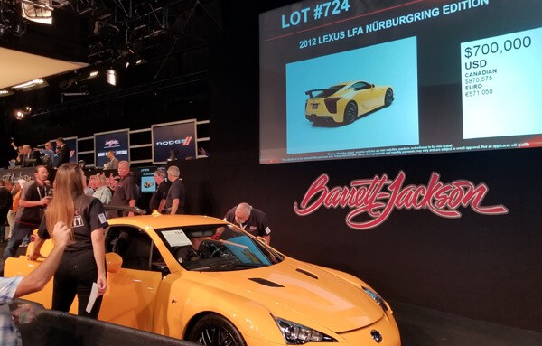 The LFA had a hammer price of $700,000 + 10% buyer's premium