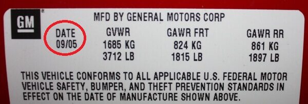 car manufacture sticker