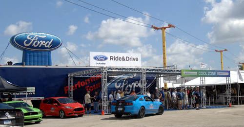 Barrett-Jackson - Ford's Ride 'N Drive booth packed with visitors