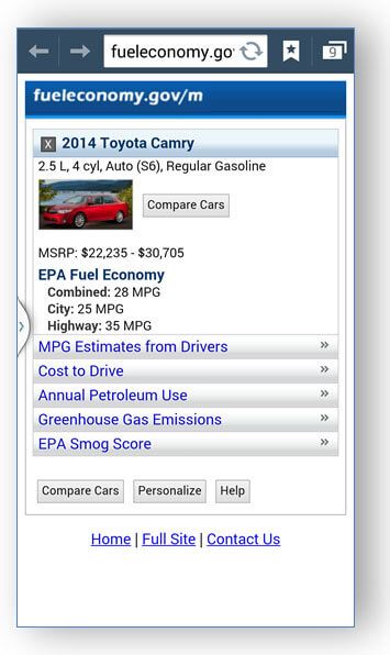 fuel economy screen shot