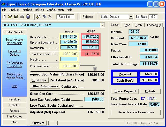 Lease Money Factor Chart